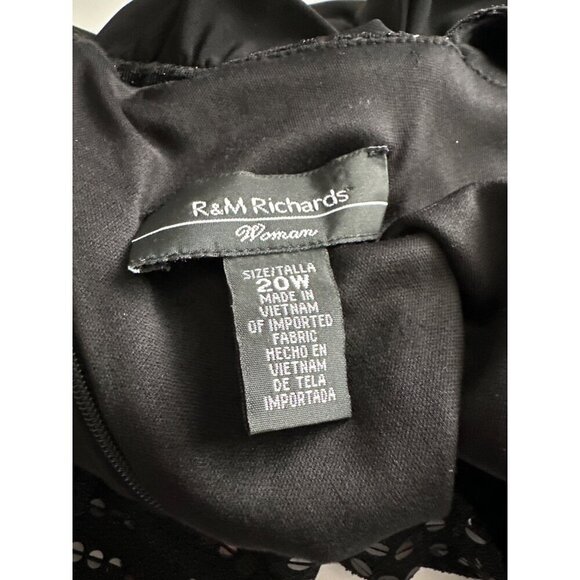 R&M Richards Black Jumpsuit Sequin Formal Sleeveless Wide Leg Zipper Back 20W - Picture 10 of 10